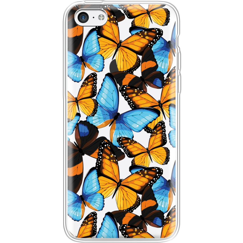 Прозрачный чехол Uprint Apple iPhone 5С Butterfly Morpho