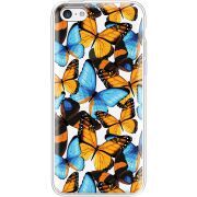 Прозрачный чехол Uprint Apple iPhone 5С Butterfly Morpho