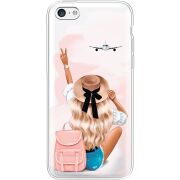 Прозрачный чехол Uprint Apple iPhone 5С Travel Girl