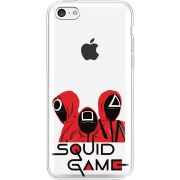 Прозрачный чехол Uprint Apple iPhone 5С siquid game люди в красном
