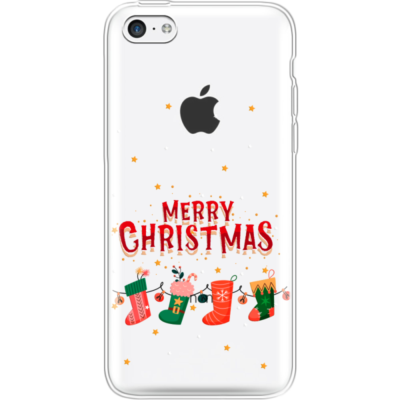 Прозрачный чехол Uprint Apple iPhone 5С Merry Christmas