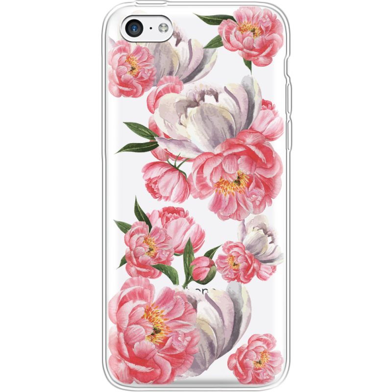 Прозрачный чехол Uprint Apple iPhone 5С Peony Watercolor Style