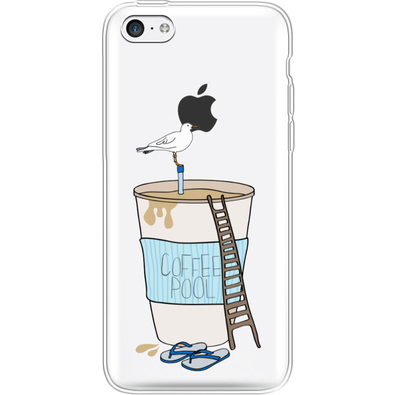 Прозрачный чехол Uprint Apple iPhone 5С Segull in Cofee Pool