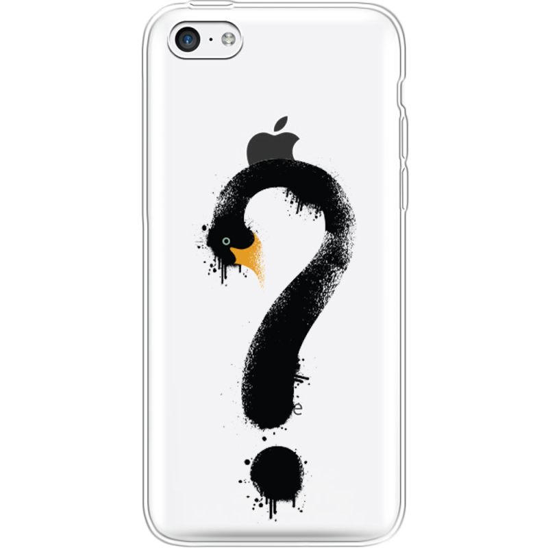 Прозрачный чехол Uprint Apple iPhone 5С Swan question