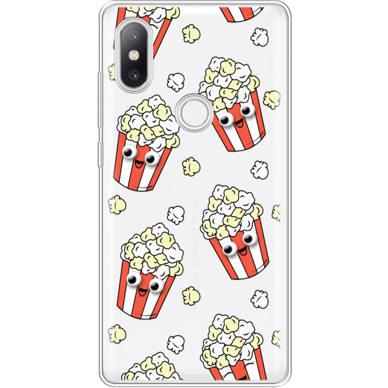 Прозрачный чехол Uprint Xiaomi Mi Mix 2s с 3D-глазками Popcorn