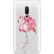 Прозрачный чехол Uprint Meizu 15 Floral Flamingo