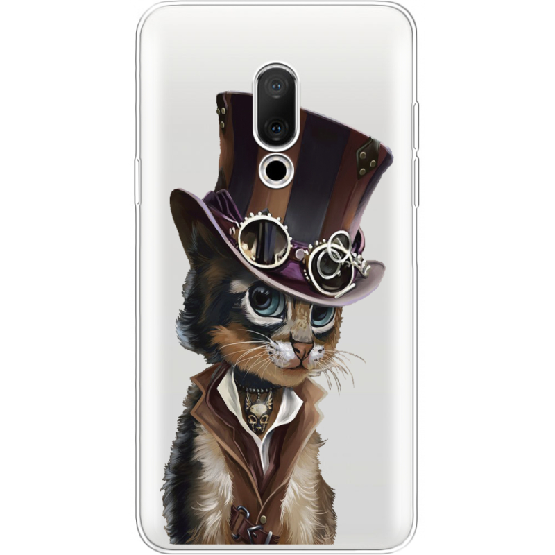 Прозрачный чехол Uprint Meizu 15 Steampunk Cat