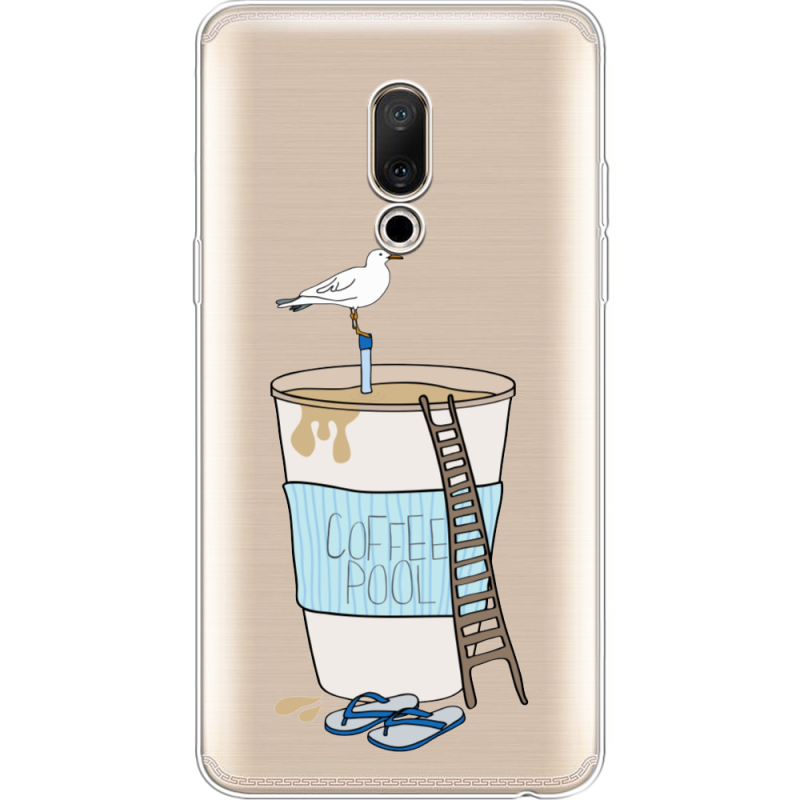 Прозрачный чехол Uprint Meizu 15 Plus Segull in Cofee Pool