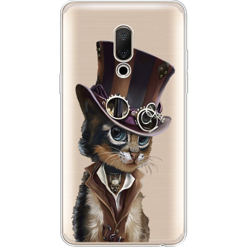 Прозрачный чехол Uprint Meizu 15 Plus Steampunk Cat