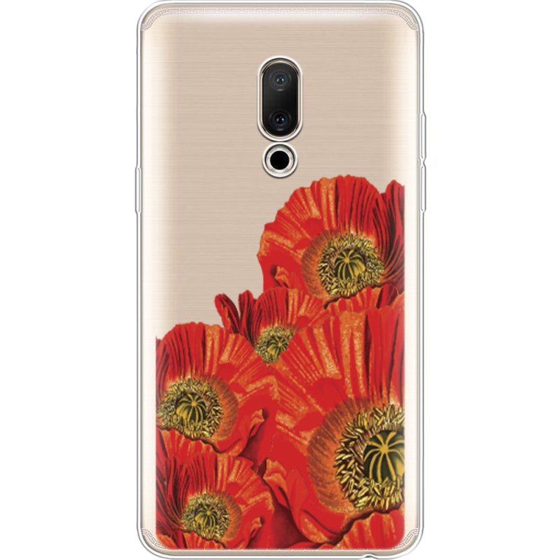 Прозрачный чехол Uprint Meizu 15 Plus Red Poppies