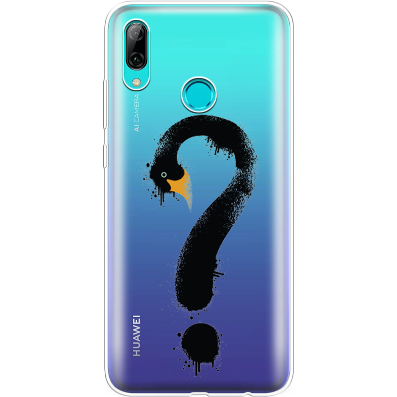 Прозрачный чехол Uprint Huawei P Smart 2019 Swan question