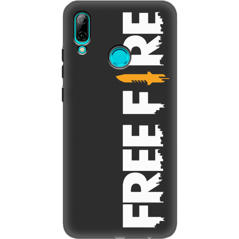 Черный чехол Uprint Huawei P Smart 2019 Free Fire White Logo