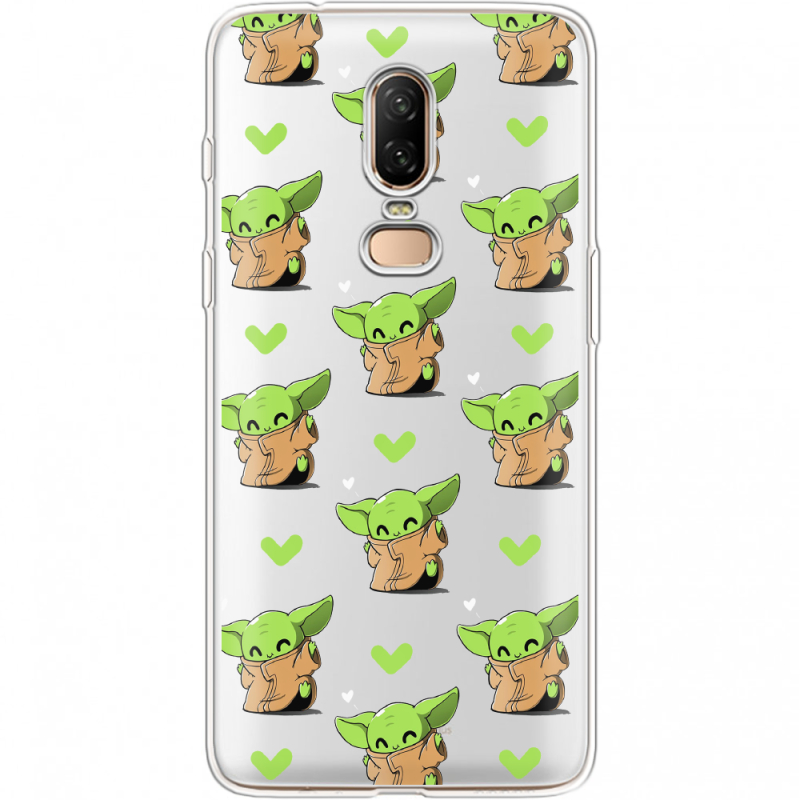 Прозрачный чехол Uprint OnePlus 6 Pattern Baby Yoda