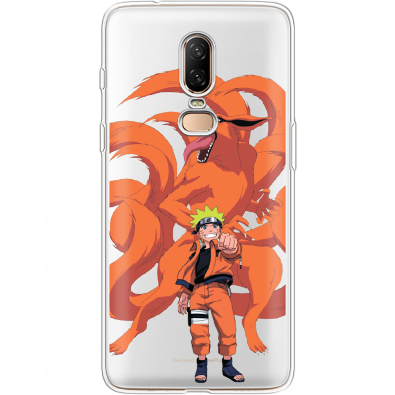 Прозрачный чехол Uprint OnePlus 6 Naruto and Kurama