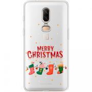 Прозрачный чехол Uprint OnePlus 6 Merry Christmas