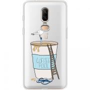 Прозрачный чехол Uprint OnePlus 6 Segull in Cofee Pool