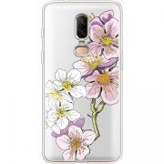 Прозрачный чехол Uprint OnePlus 6 Cherry Blossom