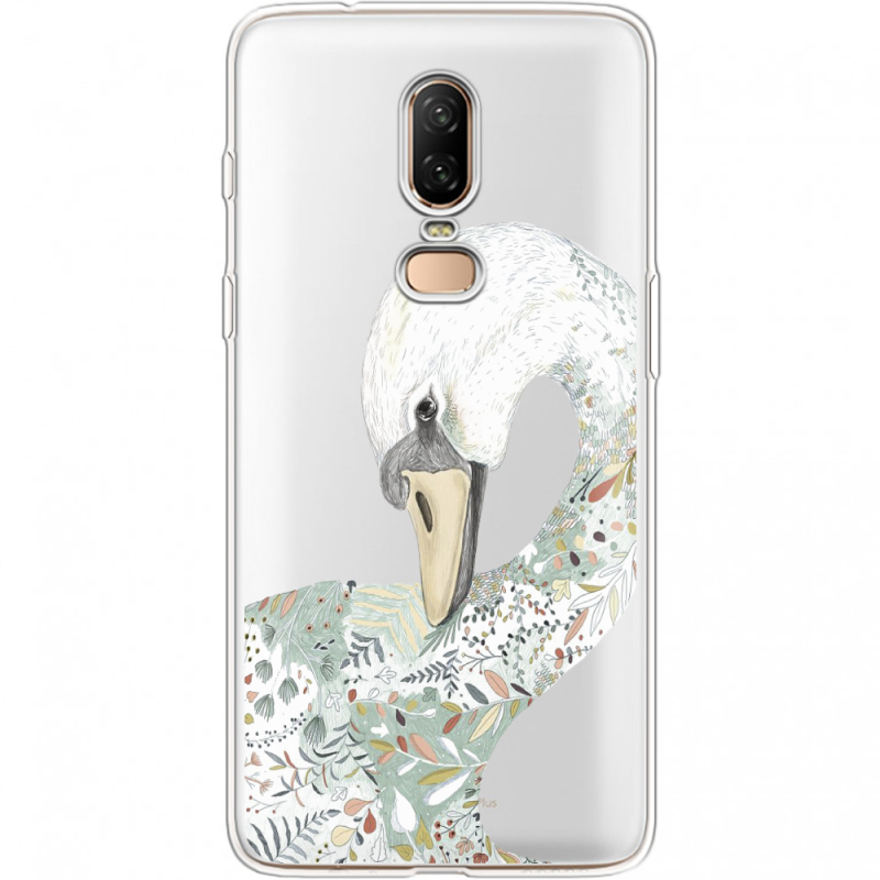 Прозрачный чехол Uprint OnePlus 6 Swan