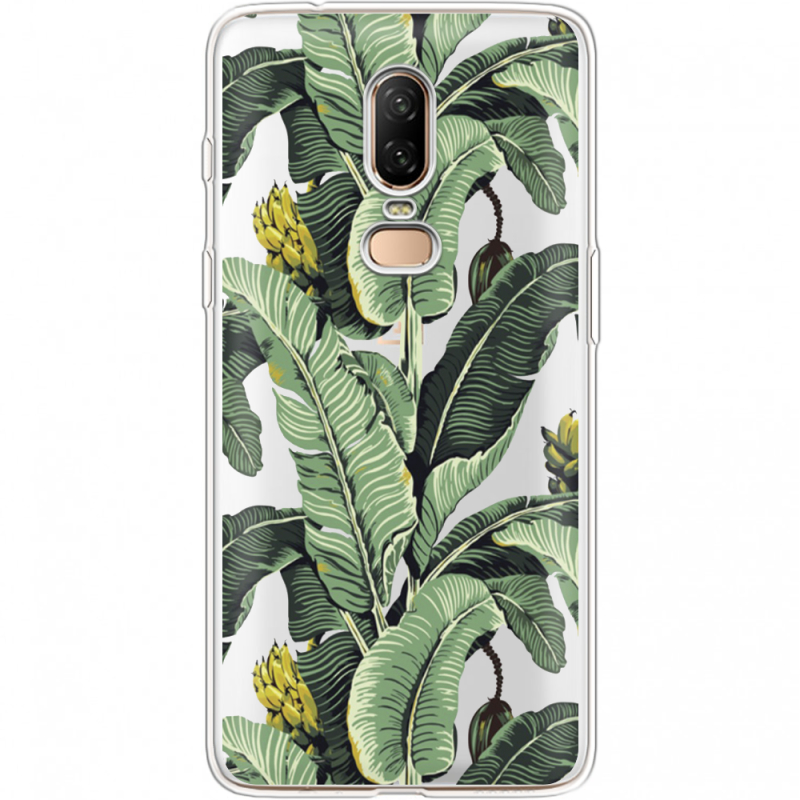 Прозрачный чехол Uprint OnePlus 6 Banana Leaves