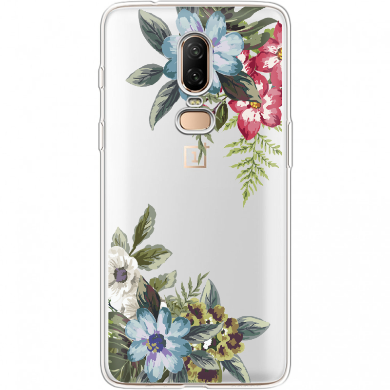 Прозрачный чехол Uprint OnePlus 6 Floral
