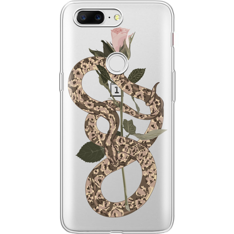 Прозрачный чехол Uprint OnePlus 5t Glamor Snake