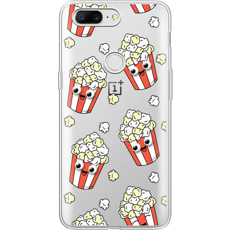 Прозрачный чехол Uprint OnePlus 5t с 3D-глазками Popcorn