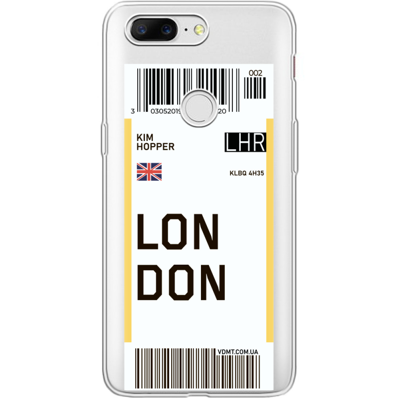 Прозрачный чехол Uprint OnePlus 5t Ticket London