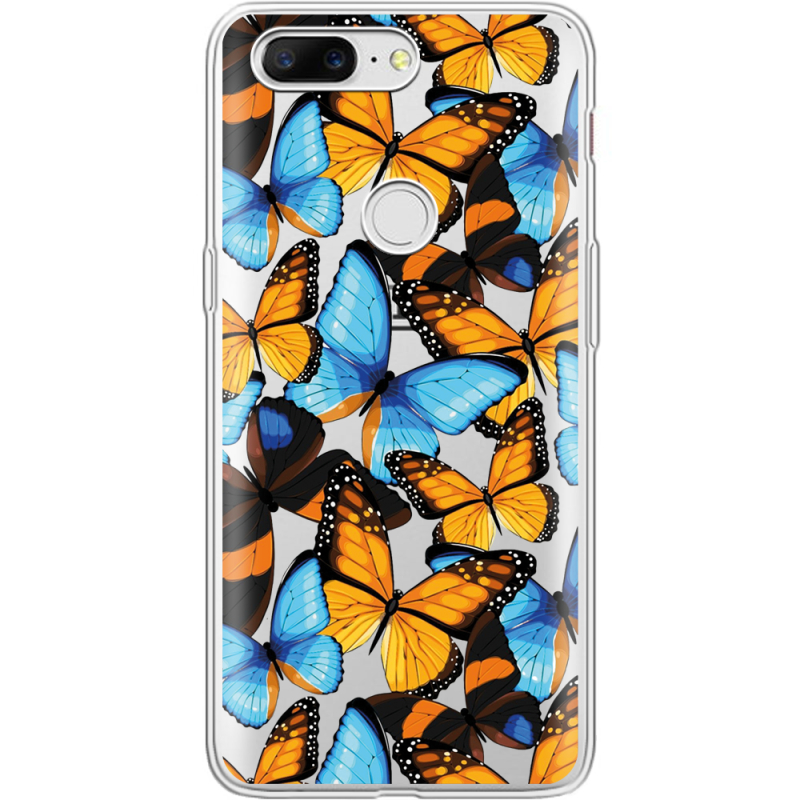 Прозрачный чехол Uprint OnePlus 5t Butterfly Morpho