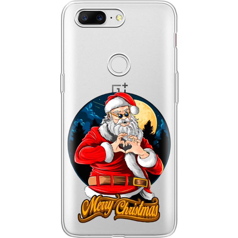 Прозрачный чехол Uprint OnePlus 5t Cool Santa