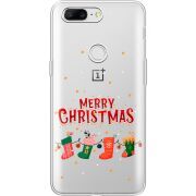 Прозрачный чехол Uprint OnePlus 5t Merry Christmas