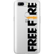 Прозрачный чехол Uprint OnePlus 5t Free Fire Black Logo