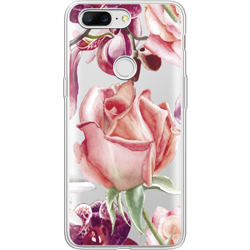 Прозрачный чехол Uprint OnePlus 5t Rose