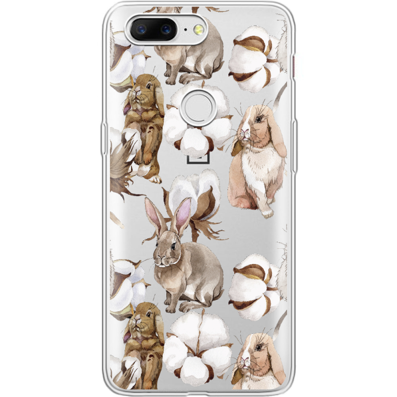 Прозрачный чехол Uprint OnePlus 5t Cotton and Rabbits