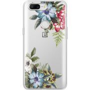 Прозрачный чехол Uprint OnePlus 5t Floral