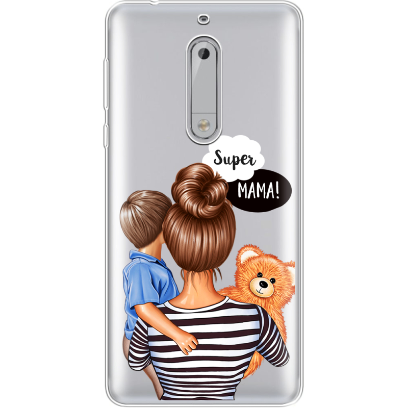 Прозрачный чехол Uprint Nokia 5 Super Mama and Son