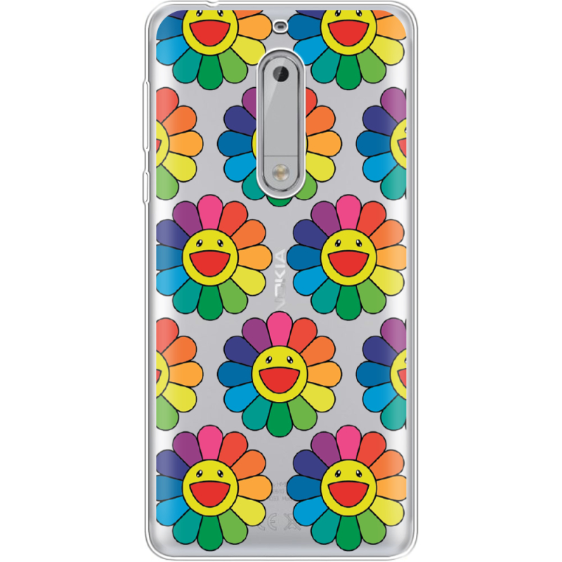 Прозрачный чехол Uprint Nokia 5 Hippie Flowers