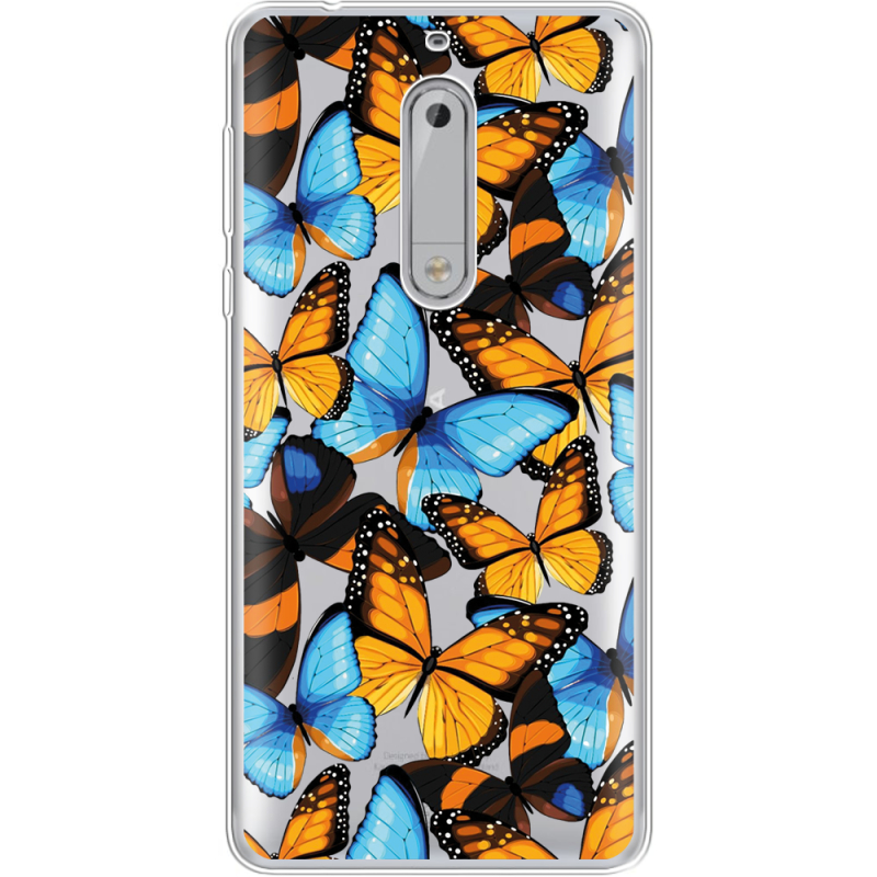 Прозрачный чехол Uprint Nokia 5 Butterfly Morpho