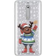 Прозрачный чехол Uprint Nokia 5 Christmas Deer with Snow