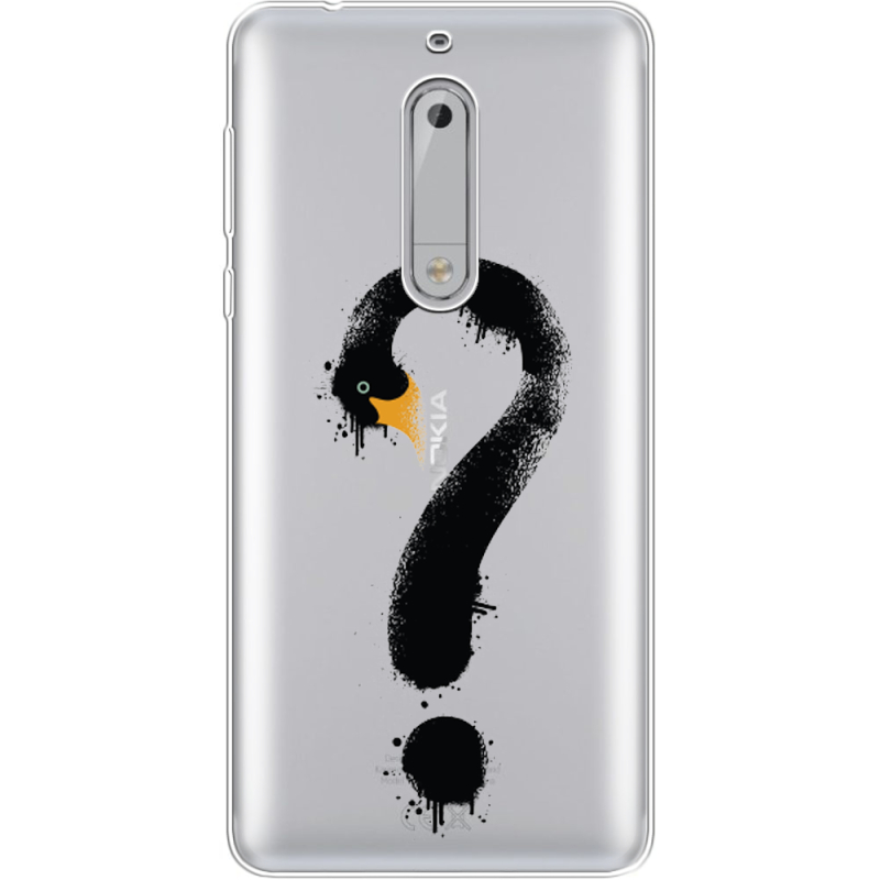 Прозрачный чехол Uprint Nokia 5 Swan question