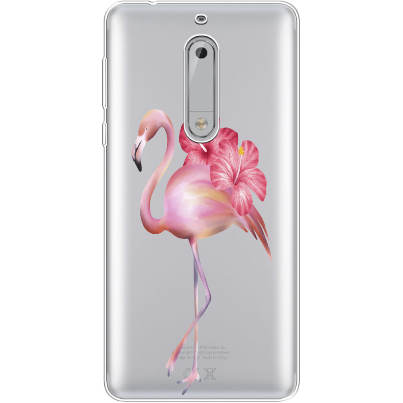 Прозрачный чехол Uprint Nokia 5 Floral Flamingo