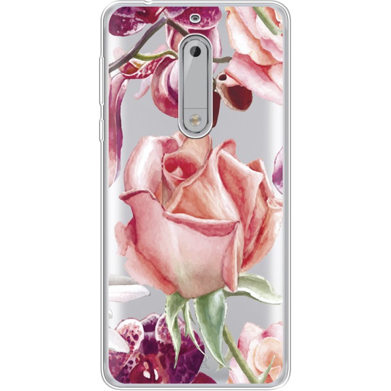 Прозрачный чехол Uprint Nokia 5 Rose