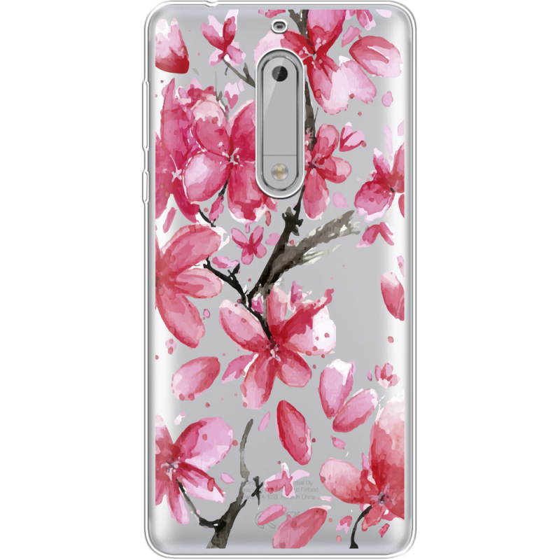 Прозрачный чехол Uprint Nokia 5 Pink Magnolia