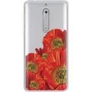 Прозрачный чехол Uprint Nokia 5 Red Poppies