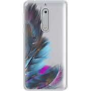 Прозрачный чехол Uprint Nokia 5 Feathers