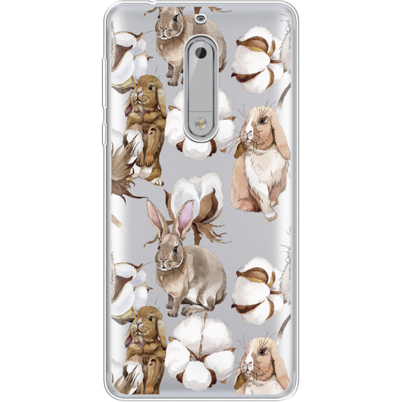 Прозрачный чехол Uprint Nokia 5 Cotton and Rabbits