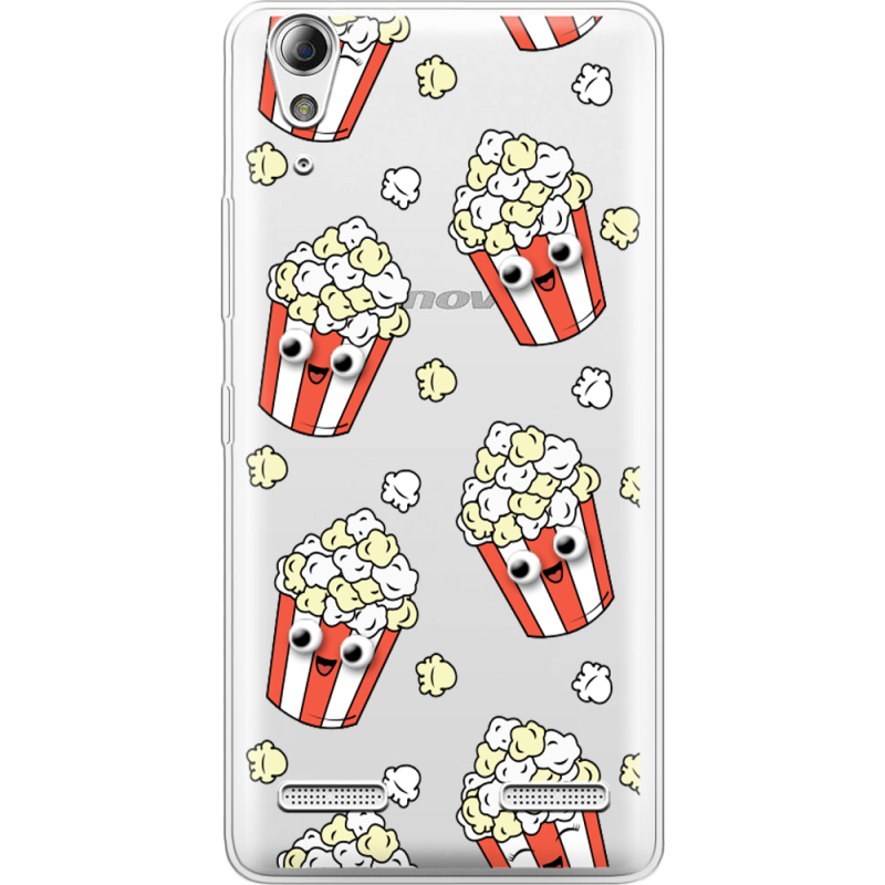 Прозрачный чехол Uprint Lenovo A6000/A6010 с 3D-глазками Popcorn