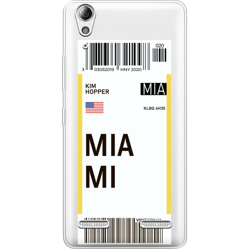 Прозрачный чехол Uprint Lenovo A6000/A6010 Ticket Miami