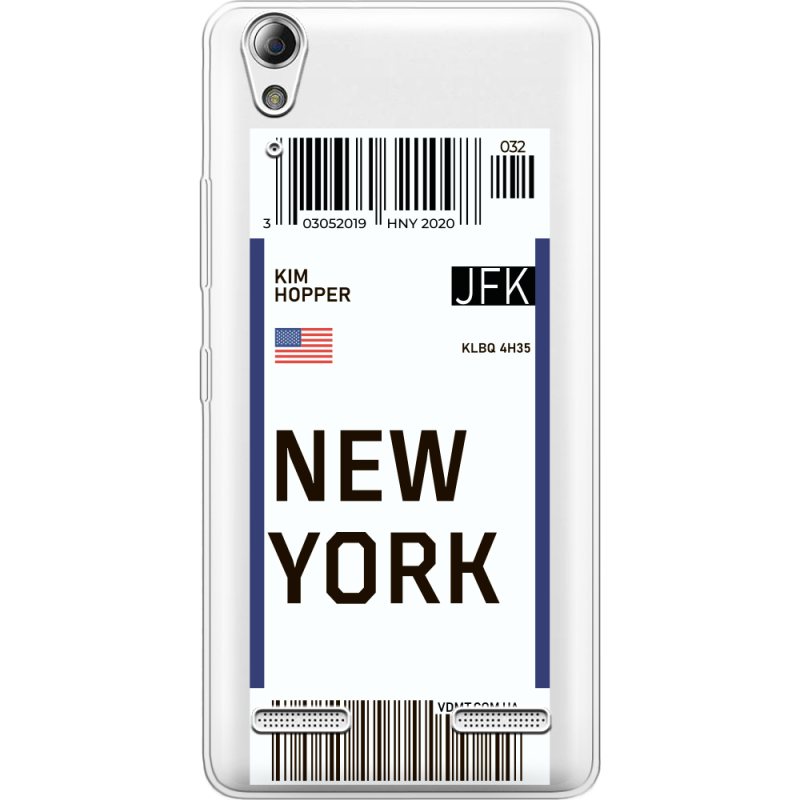Прозрачный чехол Uprint Lenovo A6000/A6010 Ticket New York