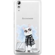 Прозрачный чехол Uprint Lenovo A6000/A6010 Cat Style