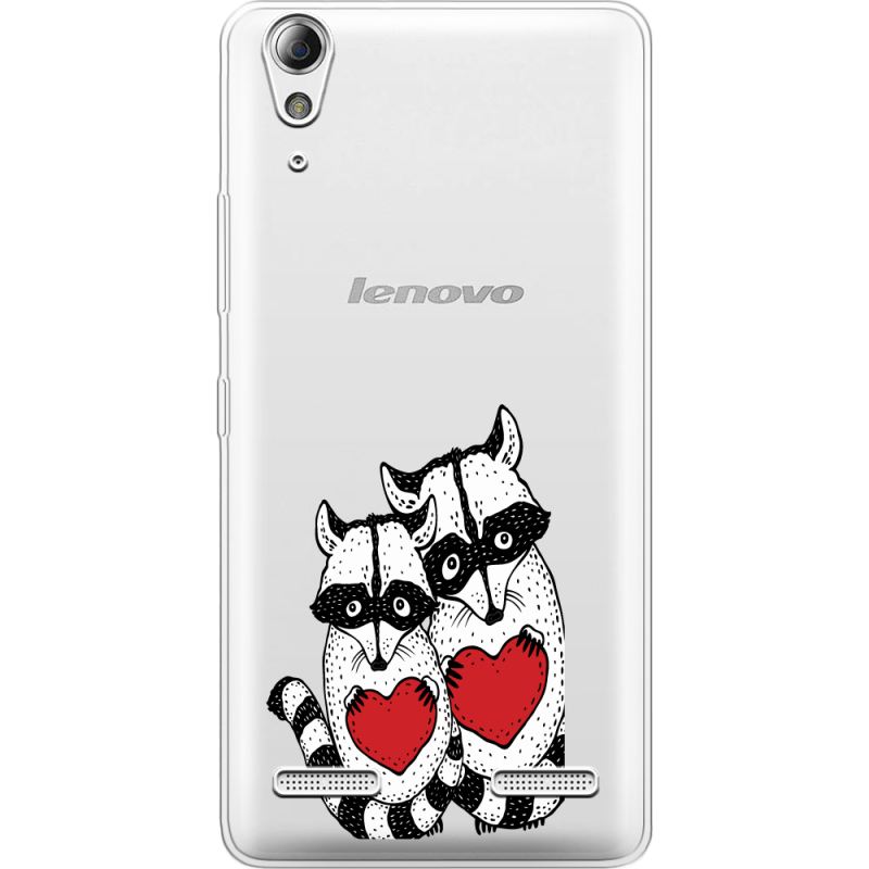 Прозрачный чехол Uprint Lenovo A6000/A6010 Raccoons in love
